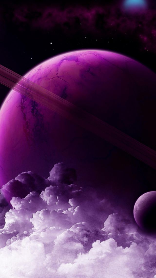 Wallpaper Saturn Pla Purple 4k Space