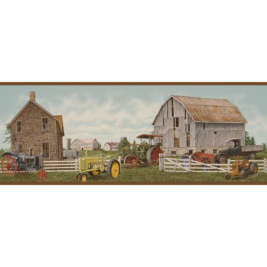 🔥 Free download Outdoor Adventures Tractor and Barn Wallpaper Border