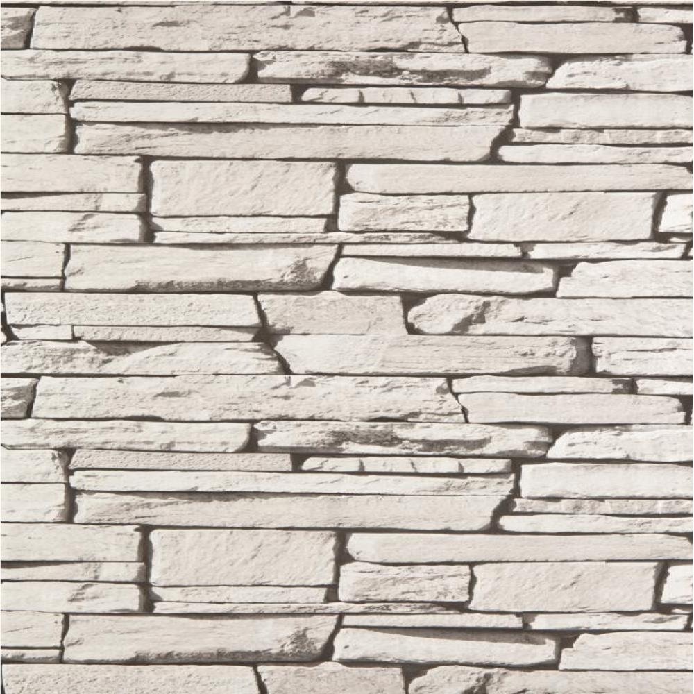 Dax Dry Stone Wall Slate Brick Effect Vinyl Wallpaper Roll