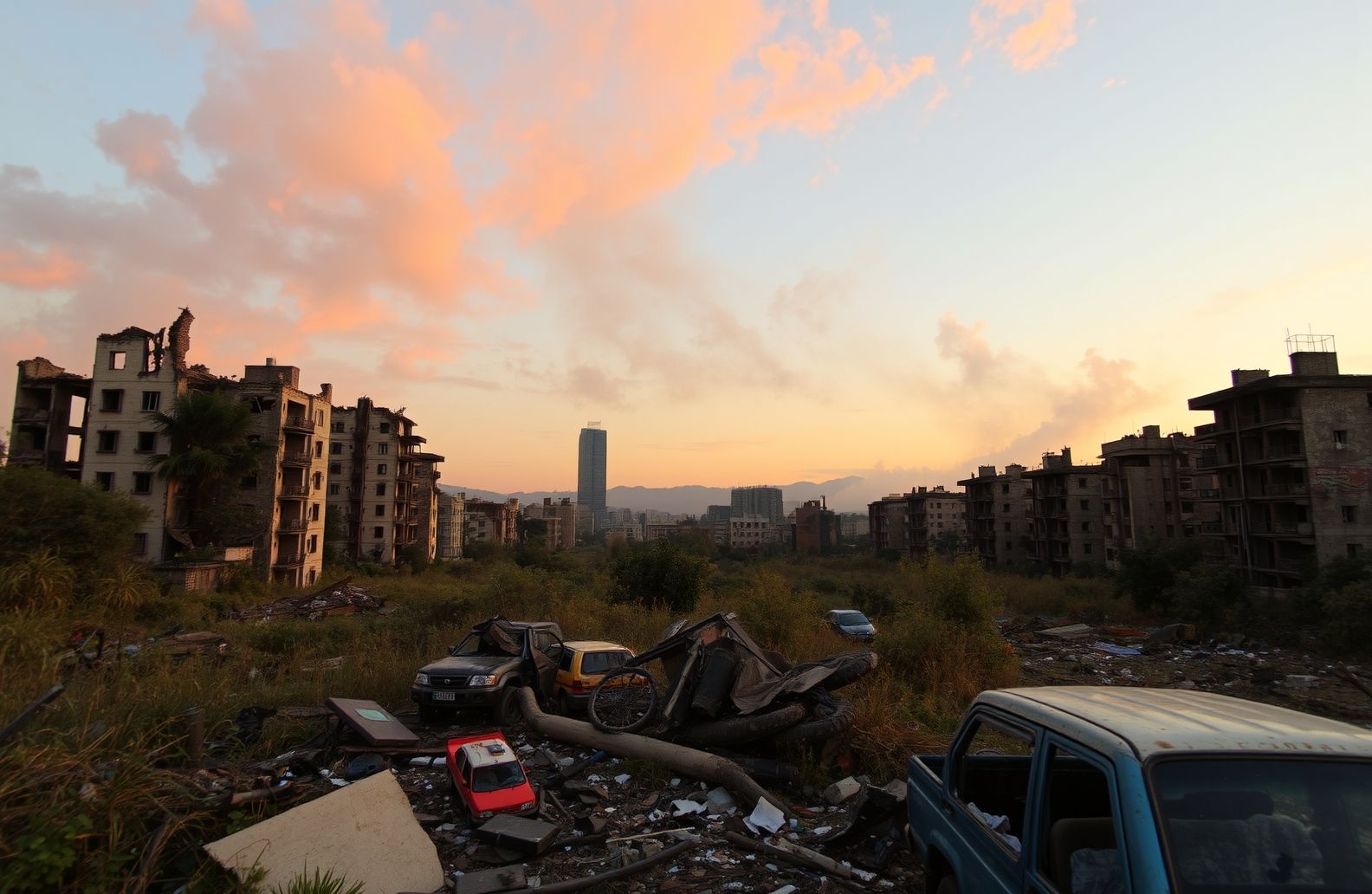 Destroyed City Background