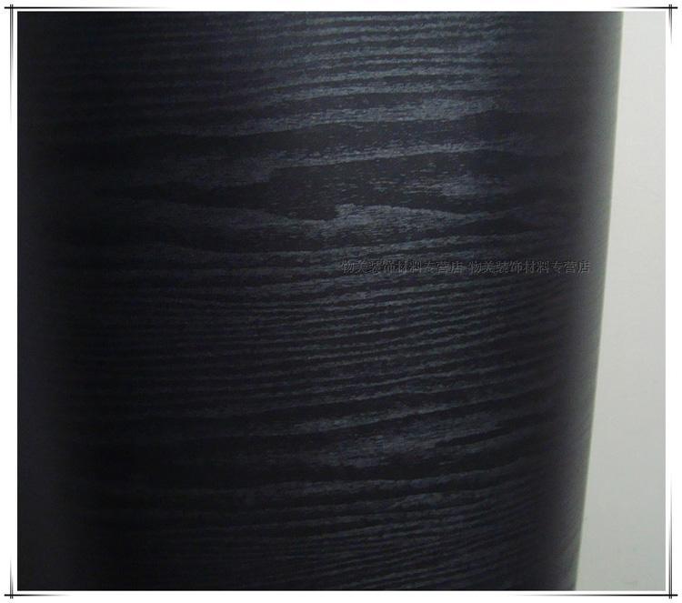 Black Wood Grain Paper Wallpaper For Furniture Kitchen Cabi Pvc