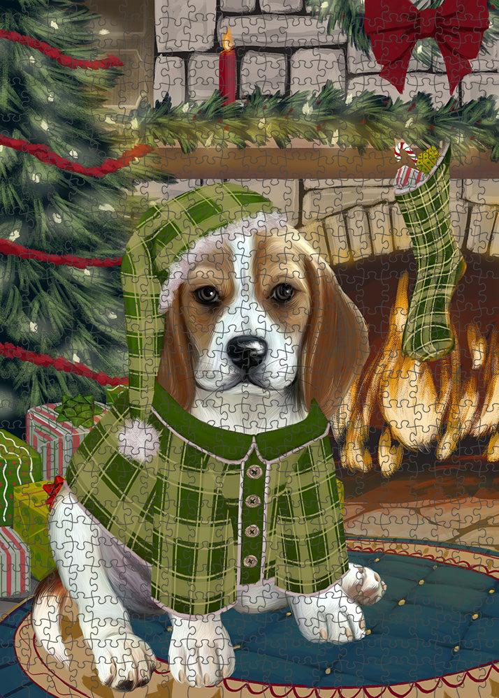 The Stocking Was Hung Beagle Dog Puzzle With Photo Tin Puzl88984
