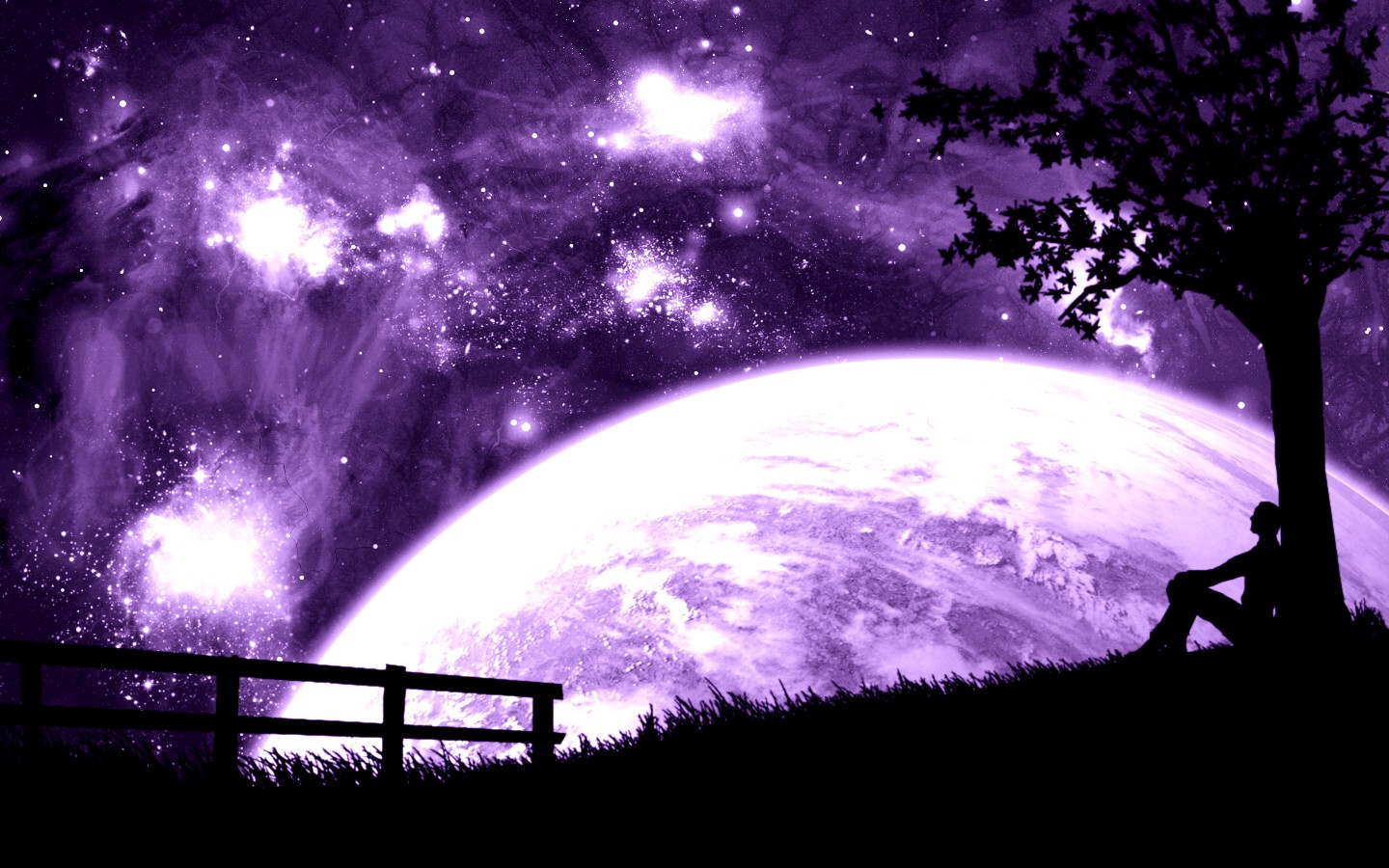 Aesthetic Purple Anime Background - Gambarku