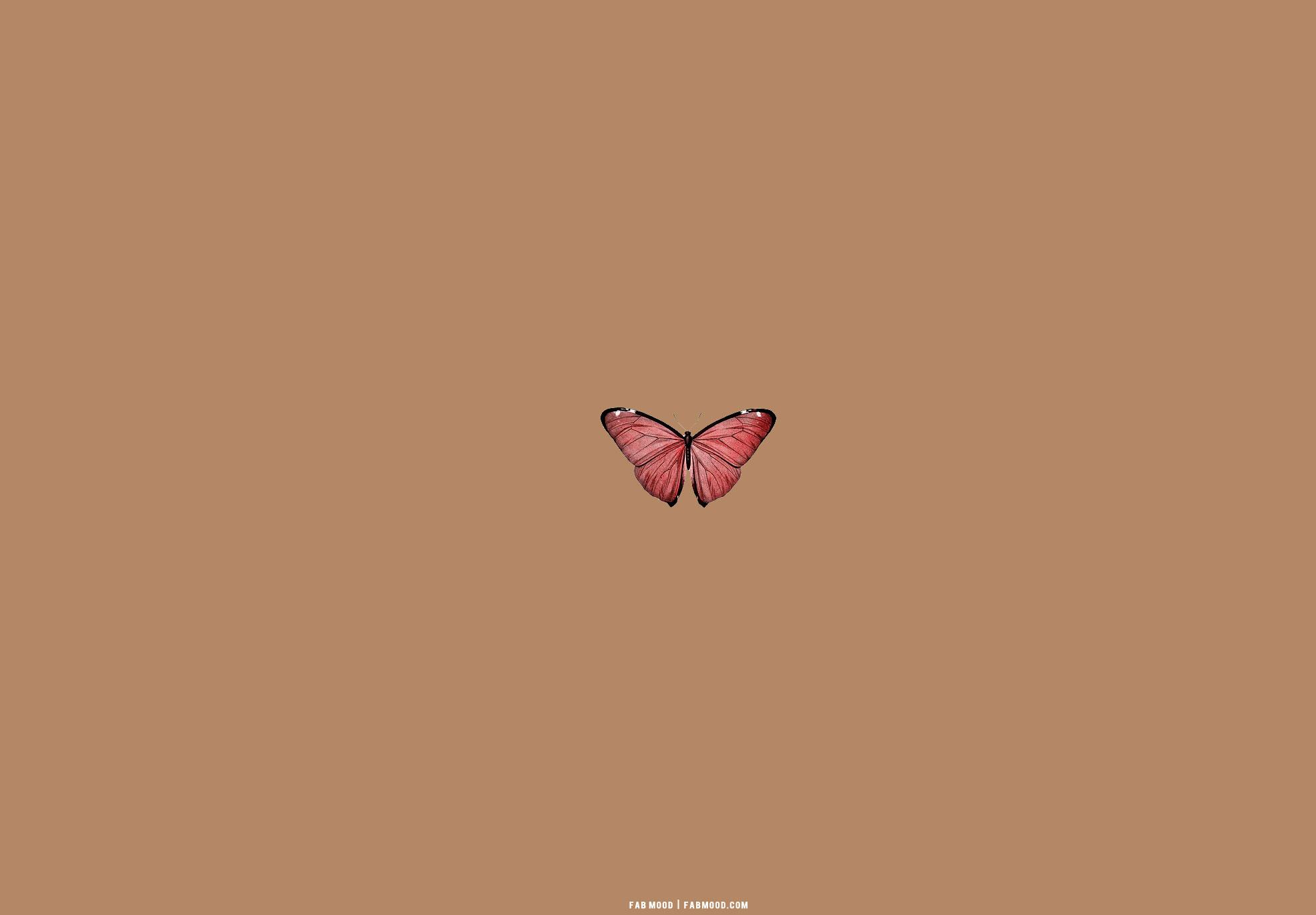 Brown Aesthetic Wallpaper For Laptop Red Butterfly