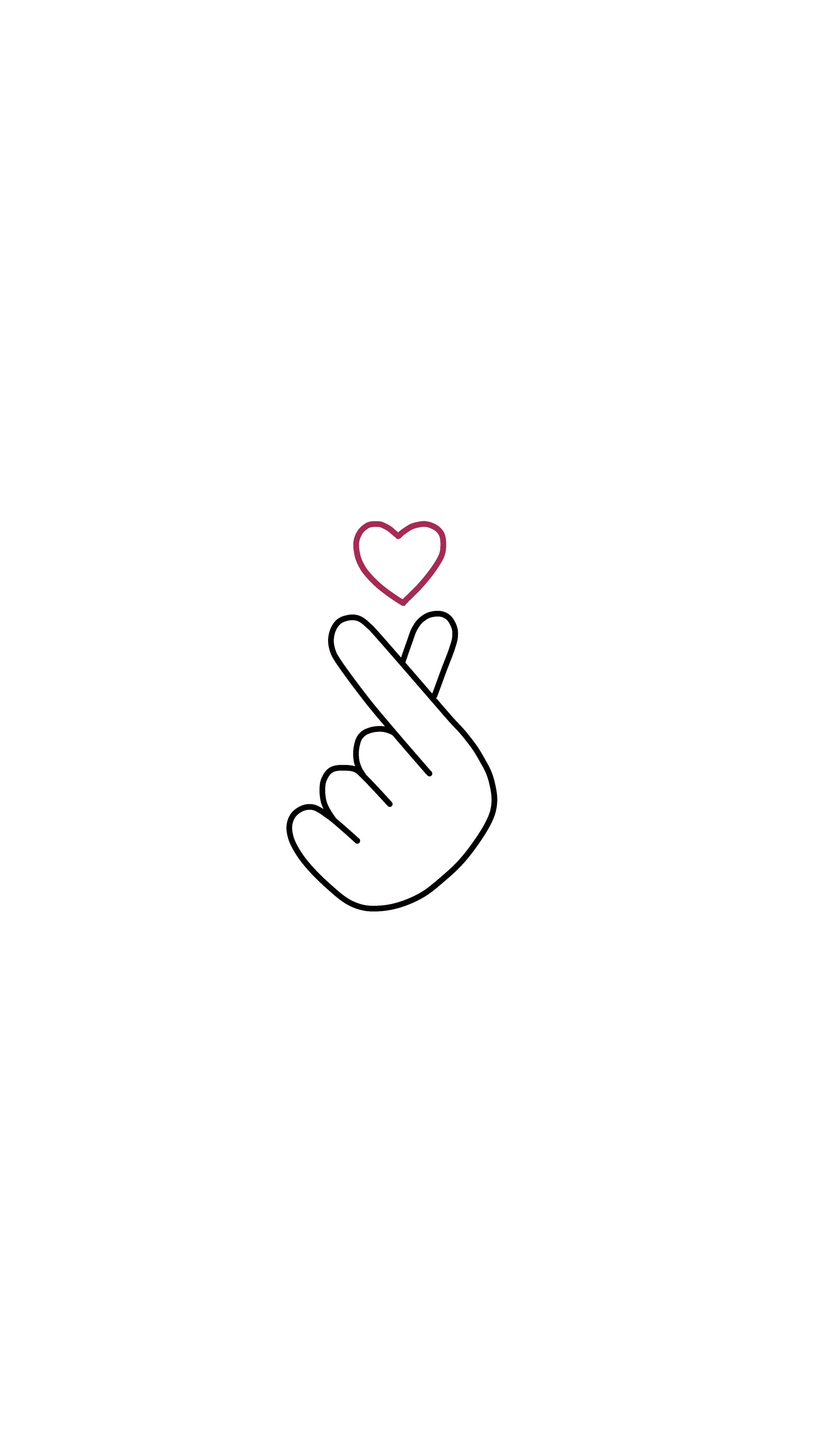 Finger Heart Love Korea Kpop Korean Culture Friends Illustration Tshirt Wall Art Print Wallpaper
