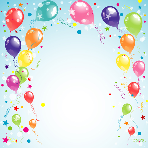 Free EPS file Balloon ribbon happy birthday background material 02 500x500