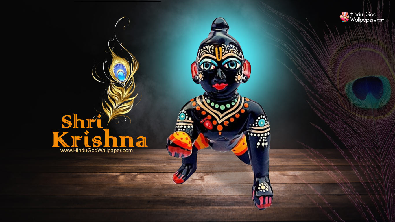 Shri Krishna Black Wallpaper HD Image For Desktop