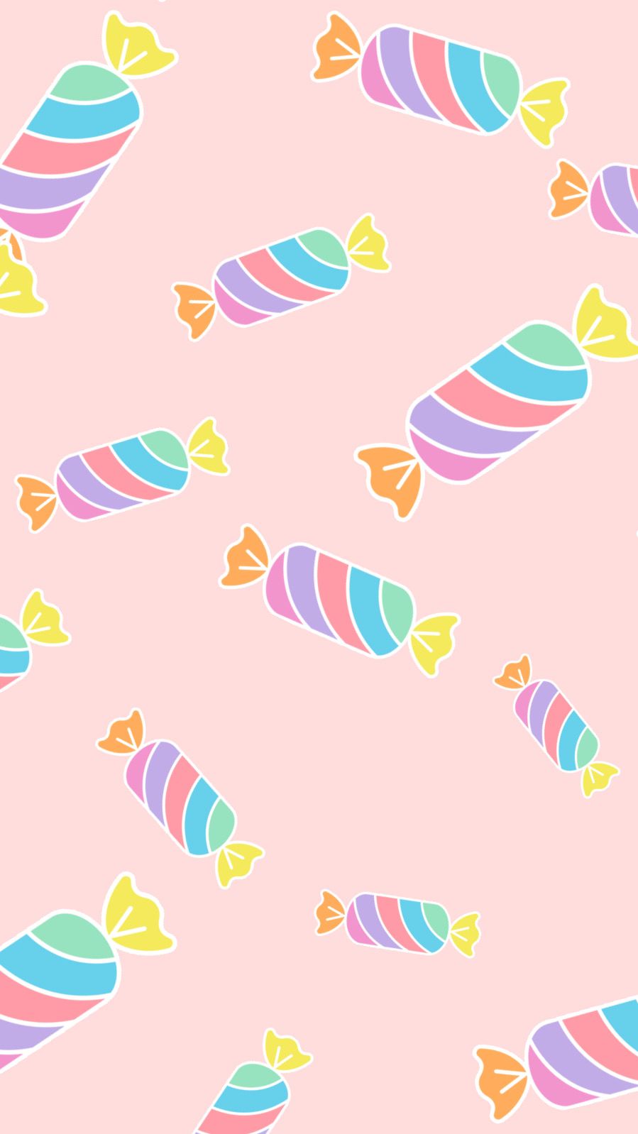 Colorful Candy On Pink Background Wallpaper