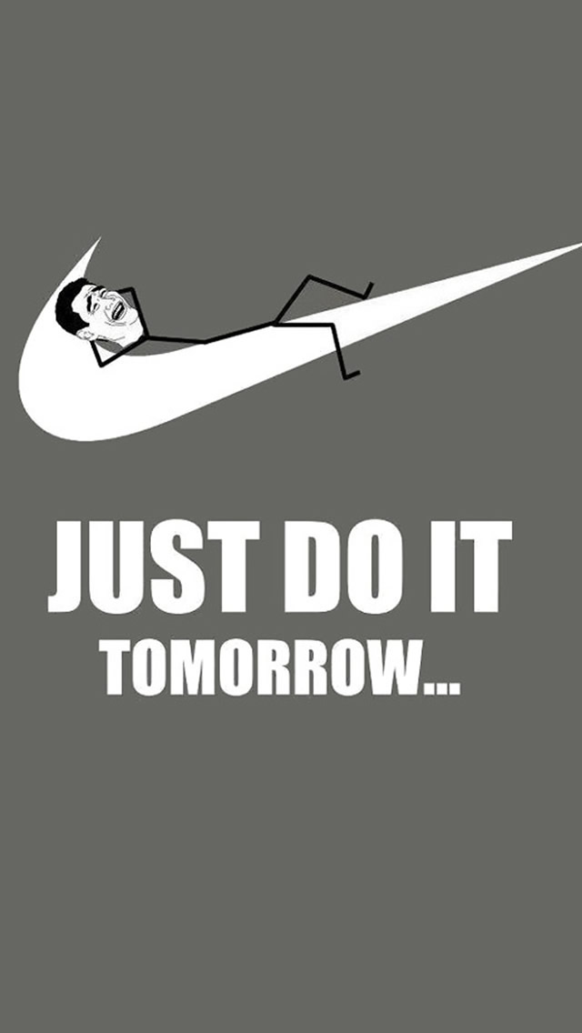 Just Do It Tomorrow Nike iPhone Wallpapers Free Download