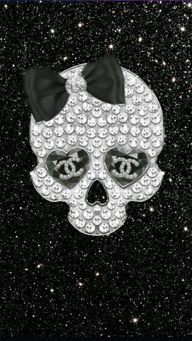 Glitter Chanel Sugar Skull Wallpaper Artwork