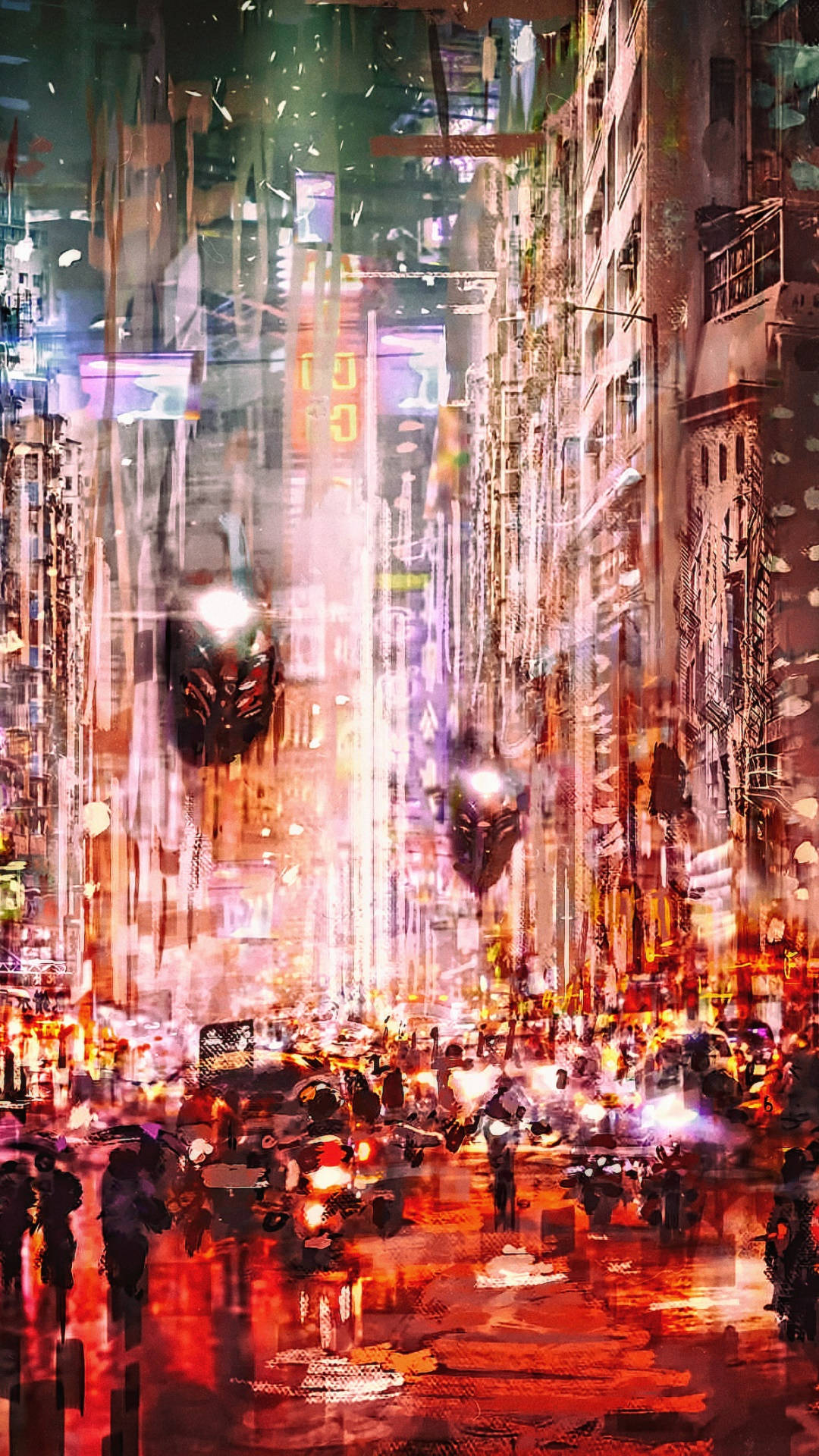 Futuristic City Night Cyberpunk iPhone X Wallpaper