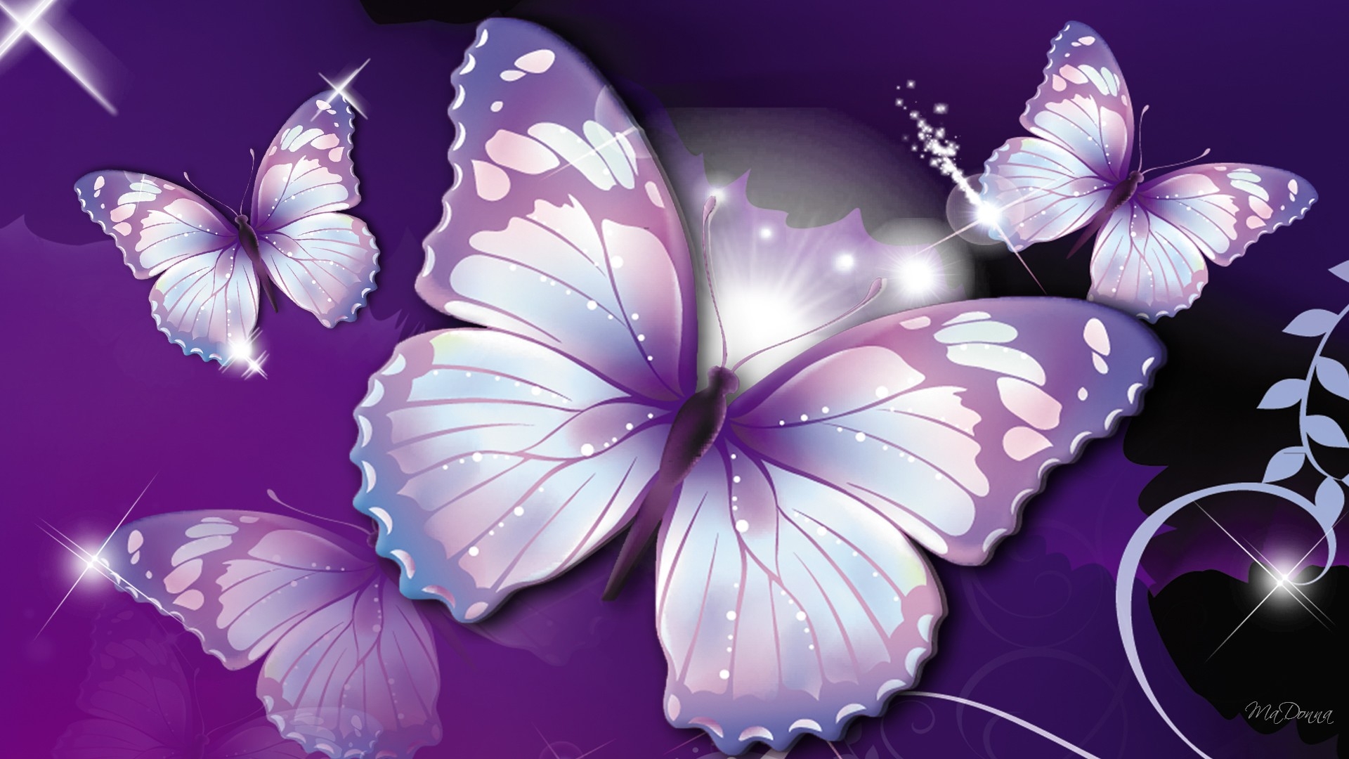 Pink And Purple Butterfly Background Image