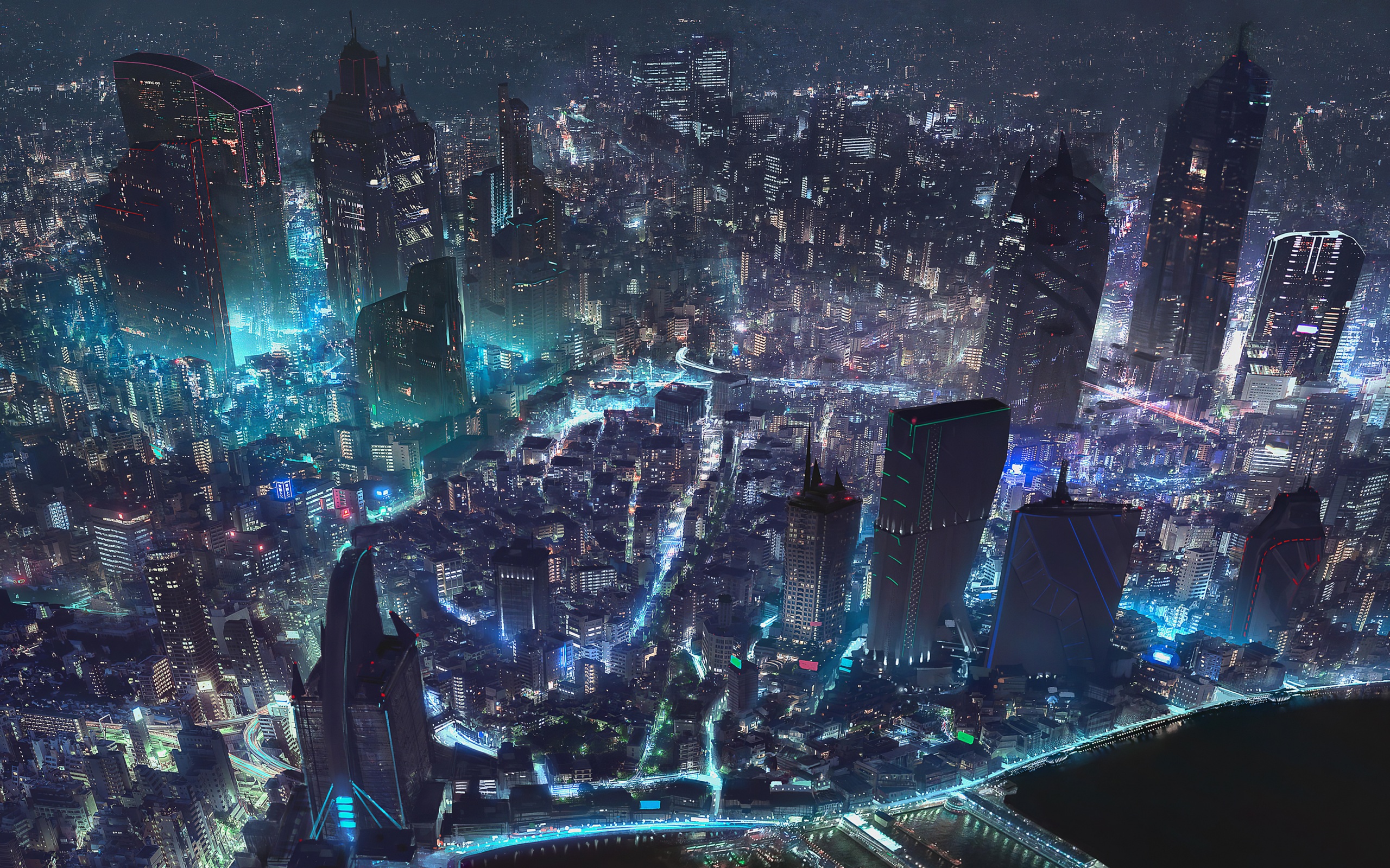 Futuristic Desktop backgrounds cyberpunk for sci-fi fans