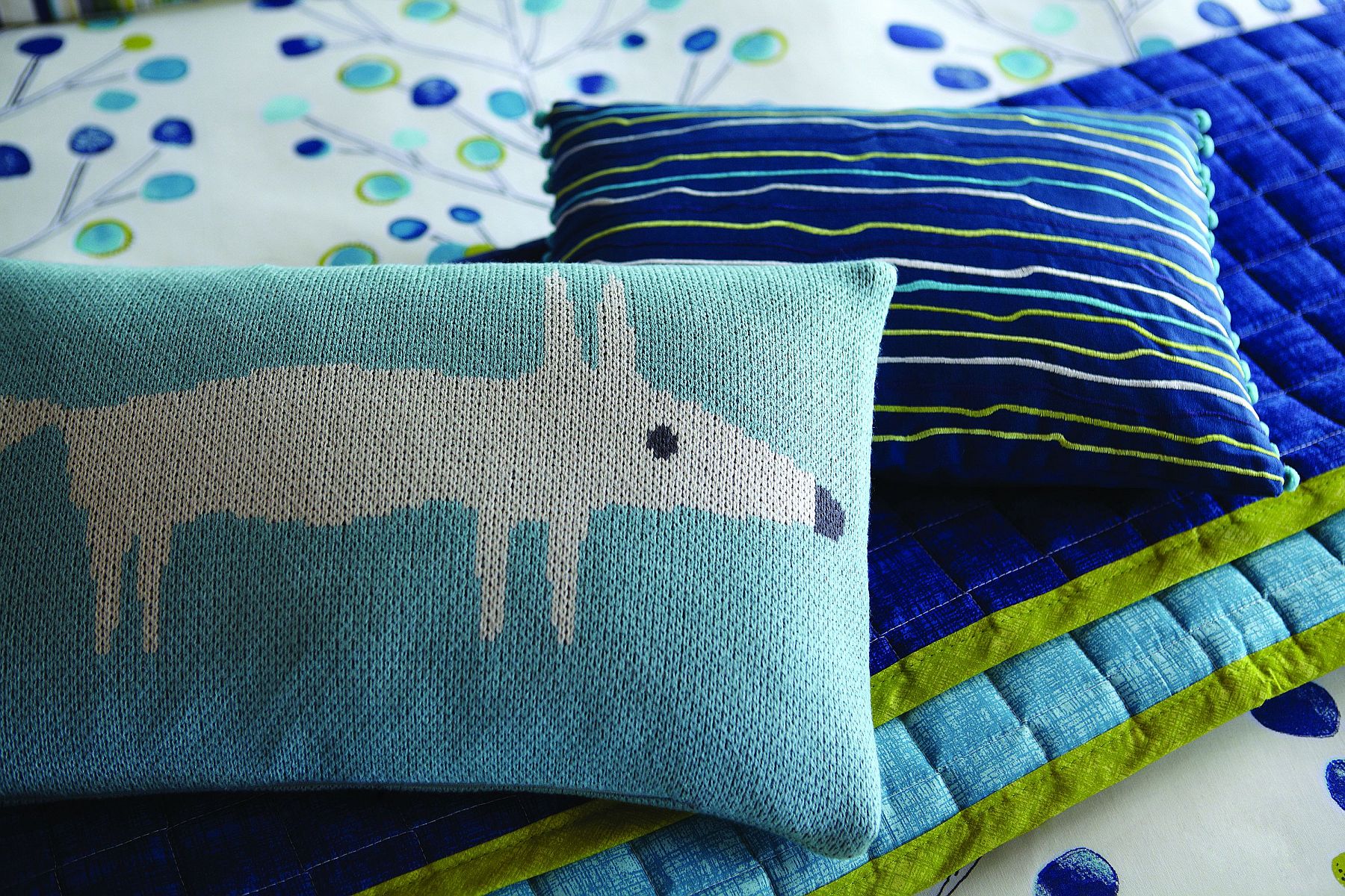 Mr Fox Lagoon Knitted Cushion By Scion Wallpaper Direct