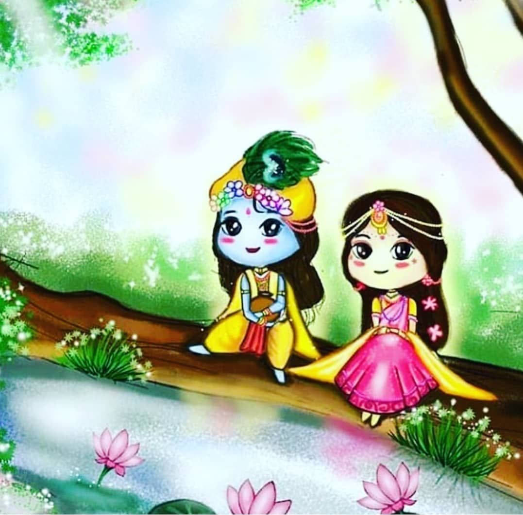Cute Radha Krishna Wallpaper
