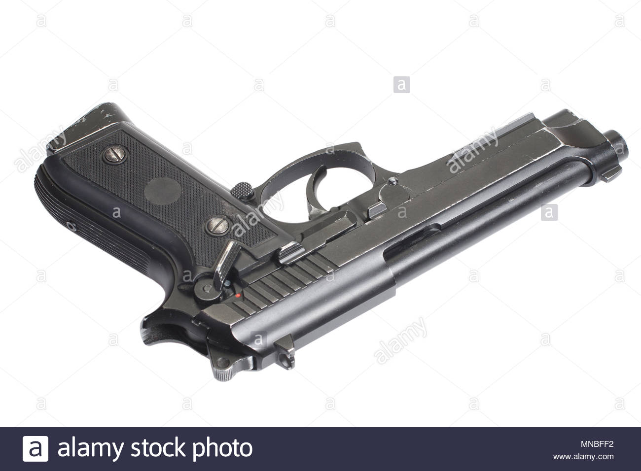 Beretta M9 Gun Isolated On White Background Stock Photo