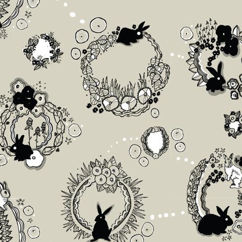Bunny Toile Wallpaper Late For A Very Important Date