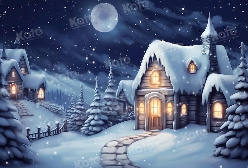 Kate Winter House Snow Night Backdrop Designed By Emetselch