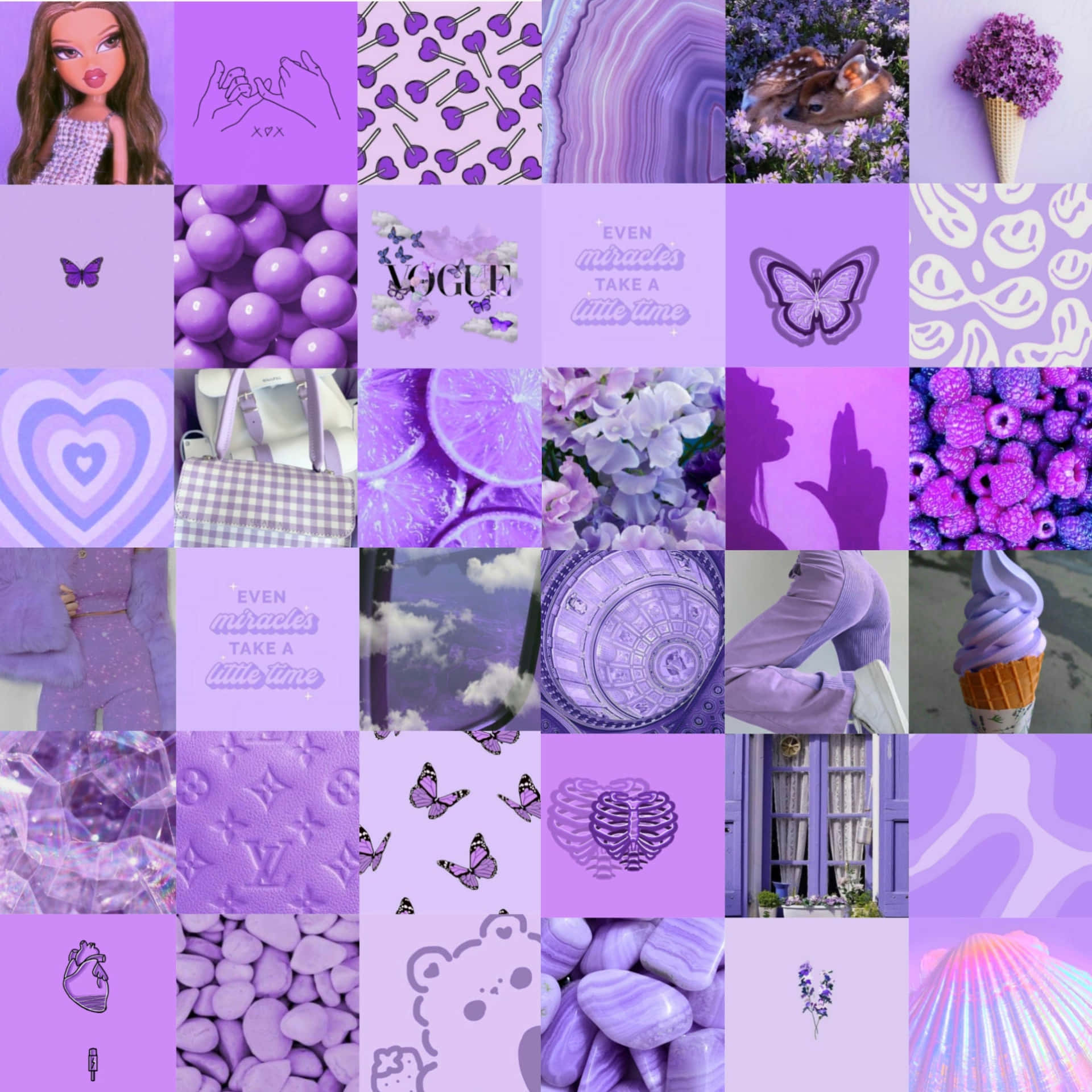 Purple Aesthetic Collage Wallpaper