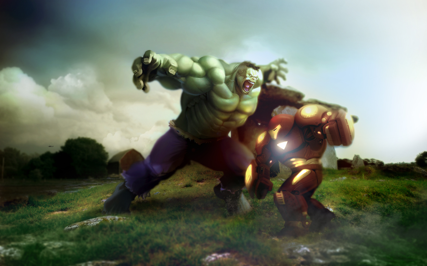 Iron Man Hulkbuster Vs Hulk Wallpaper