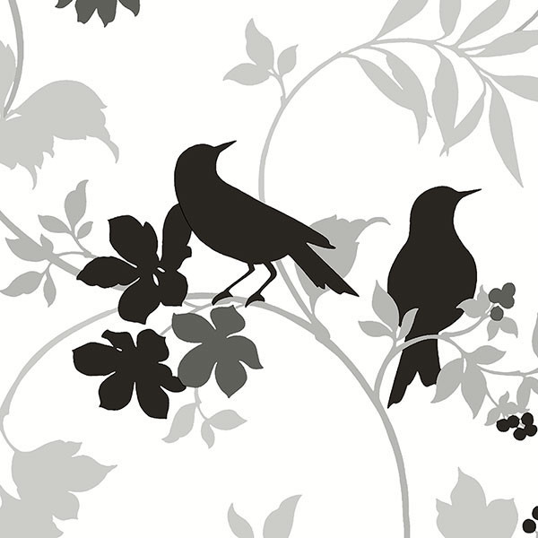 Floral Bird Wallpaper Contemporary By Pebblestone