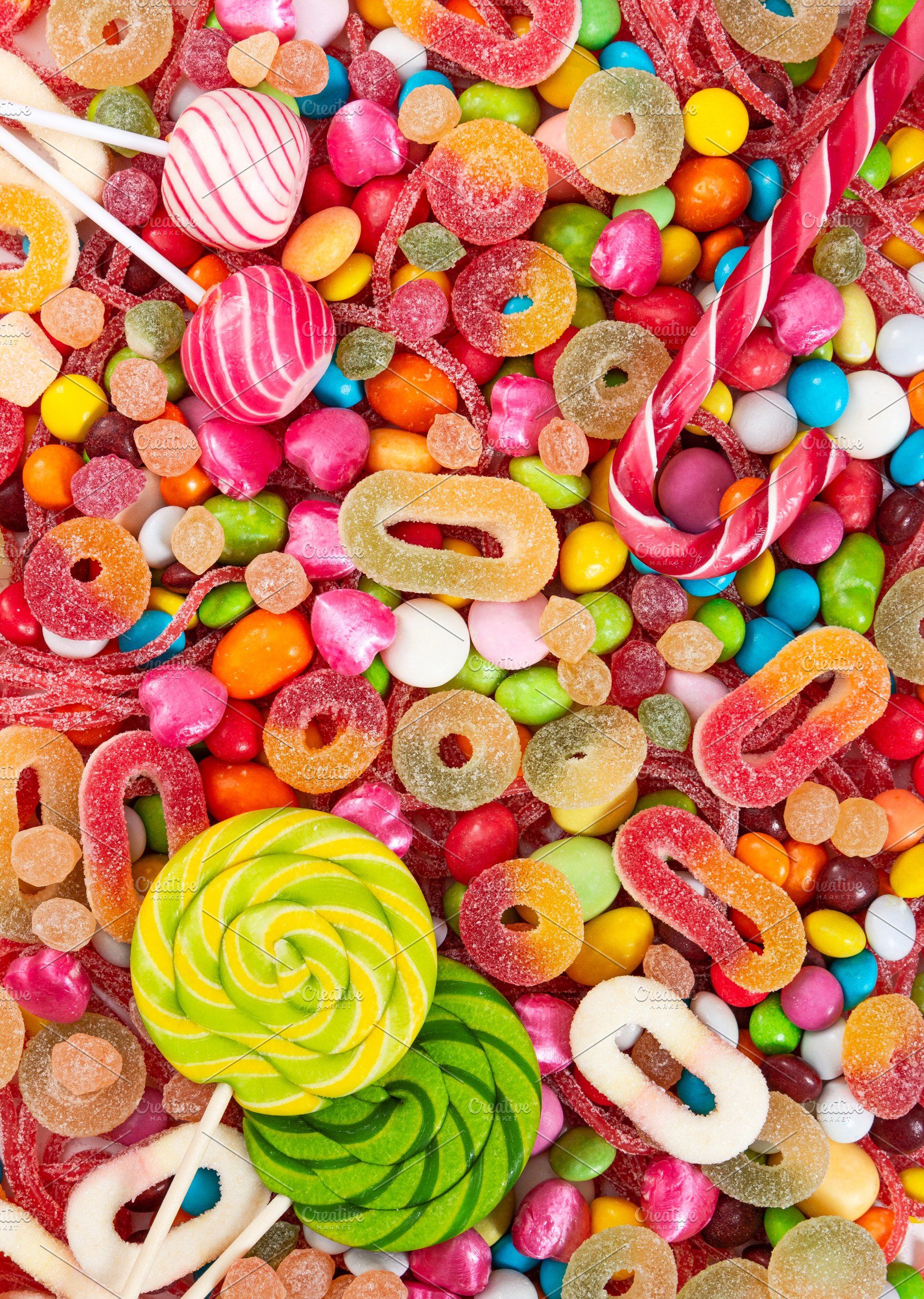 Colorful Lollipops And Candies Candy Pictures Photography