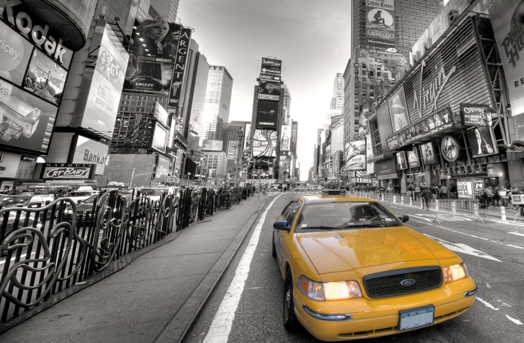 New York Taxi Mural Wallpaper