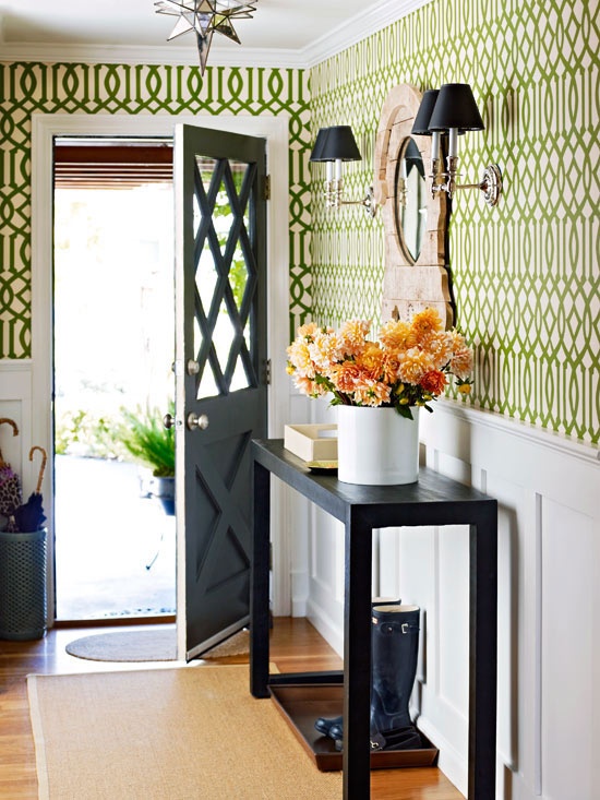 The Best Entryway Wallpaper and Styling Inspiration  Red Soles and Red Wine