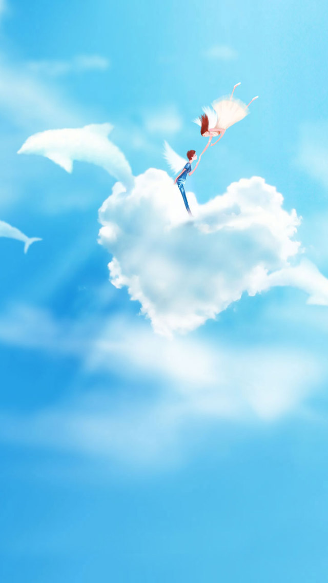 Blue Sky Love Wallpaper iPhone Themes Games