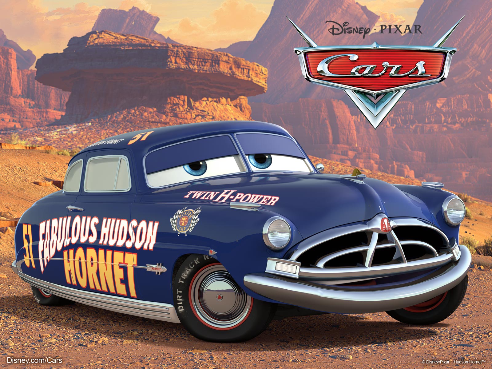 Doc Hudson the racing car from DisneyPixar movie Cars wallpaper