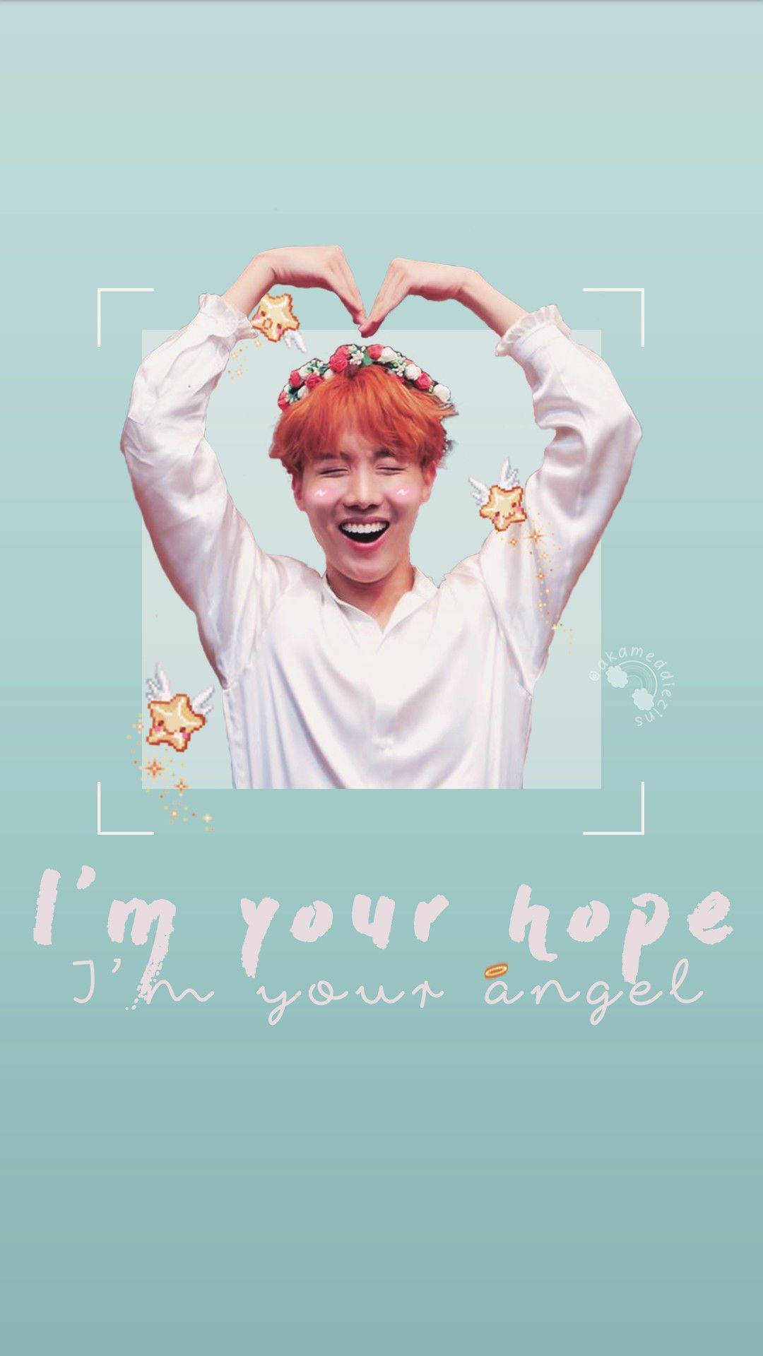 Jhope Cute Arm Heart In Green Wallpaper