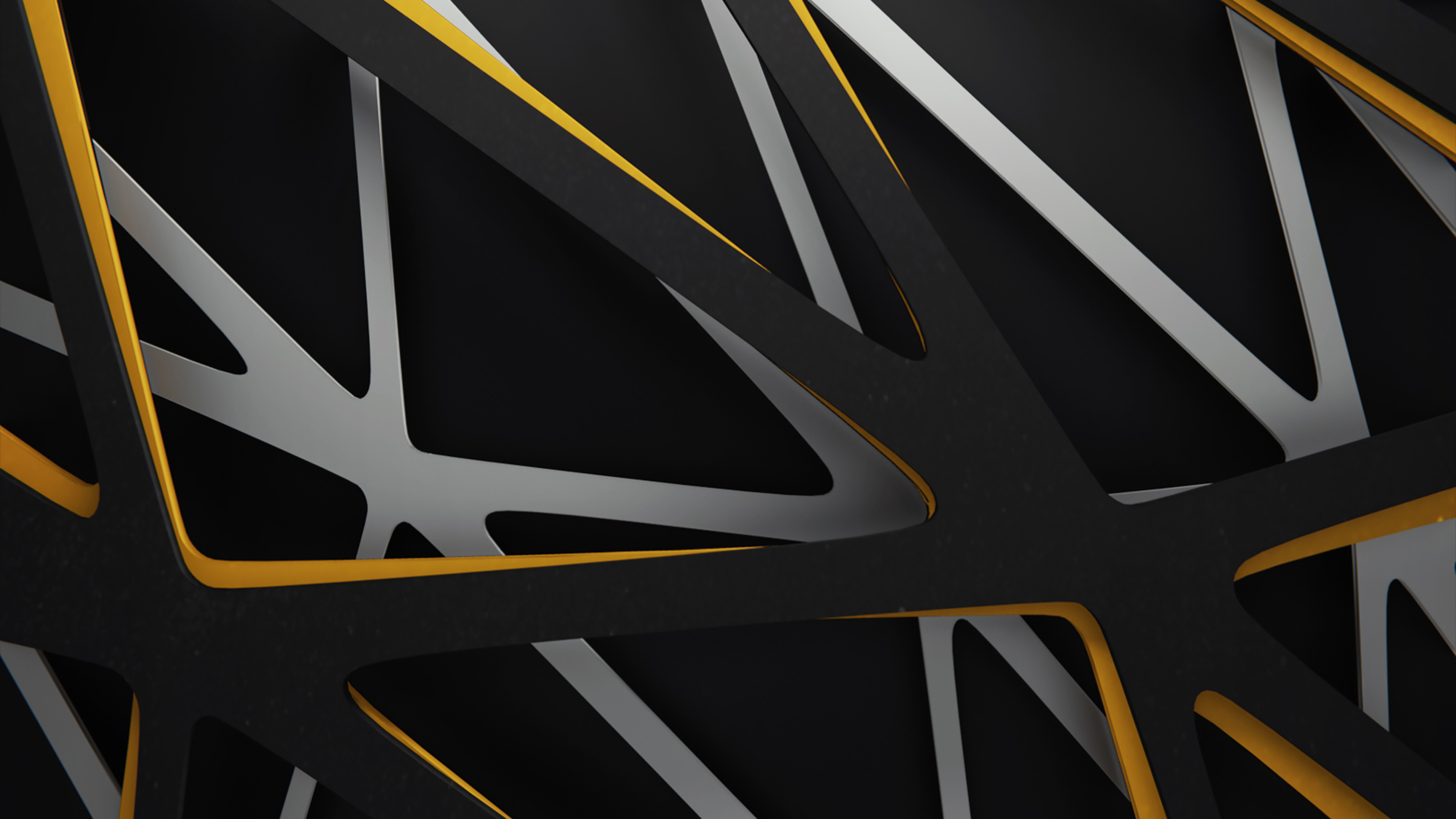 Yellow Grey Black Abstract Digital Graphic 4k HD Wallpaper