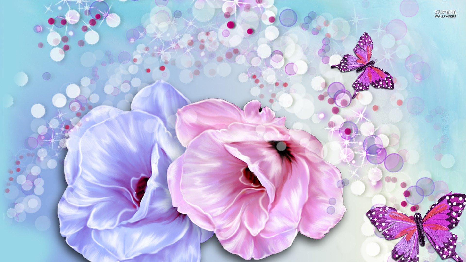 Butterflies And Roses Wallpaper WallDevil   Best free HD desktop