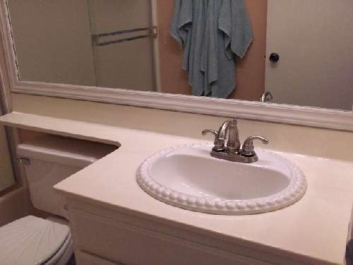 Bathroom Counter Tops Makeover Using Paper Illusions