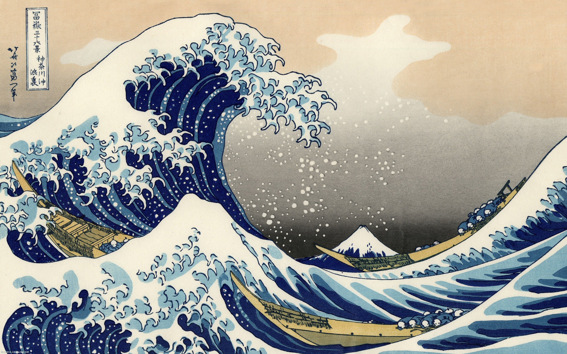 The Great Wave At Kanagawa Wallpaper Japan Art Desktop Background