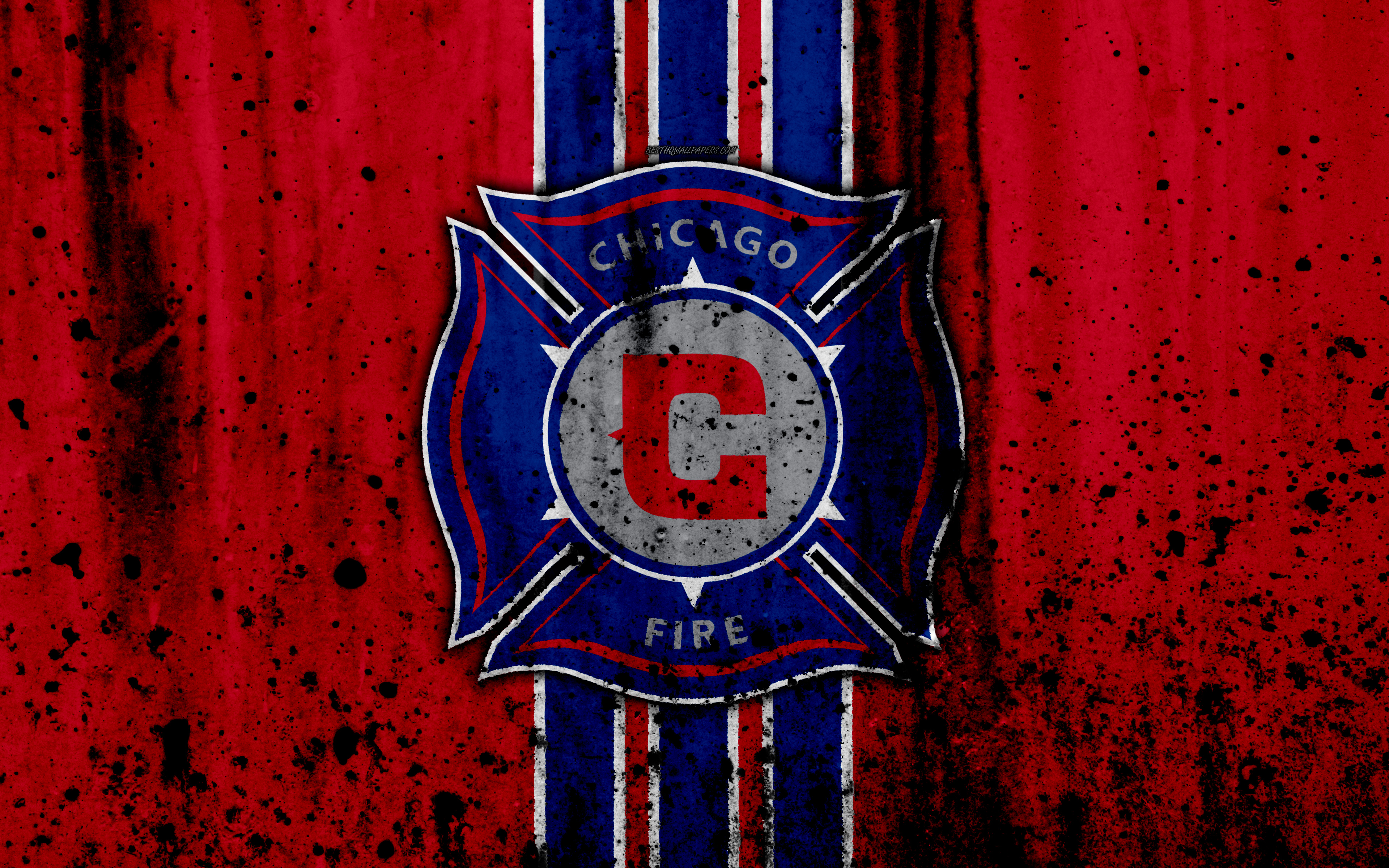 Download wallpapers 4k FC Chicago Fire grunge MLS art Eastern