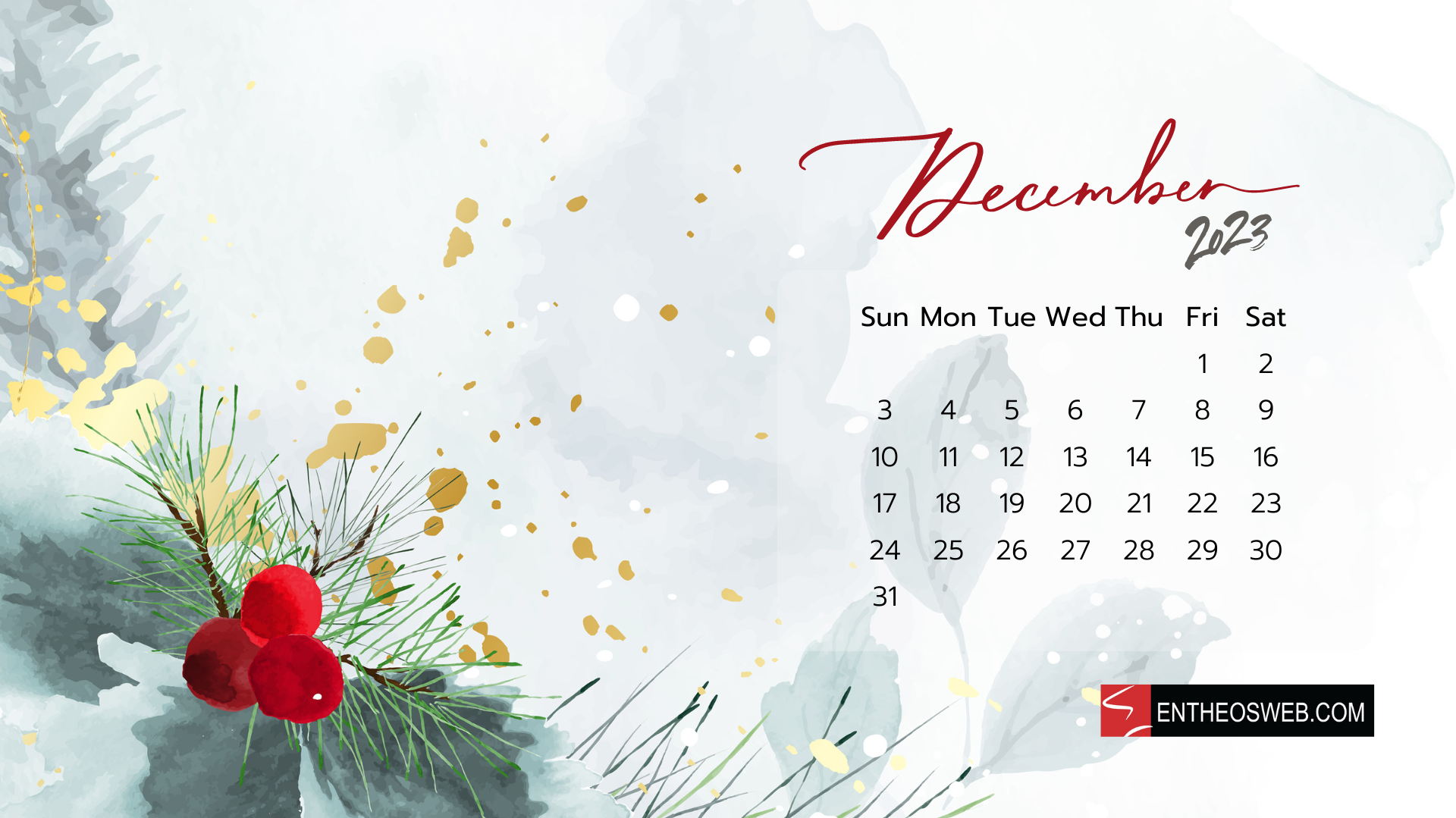 December Calendar Desktop Wallpaper Entheosweb