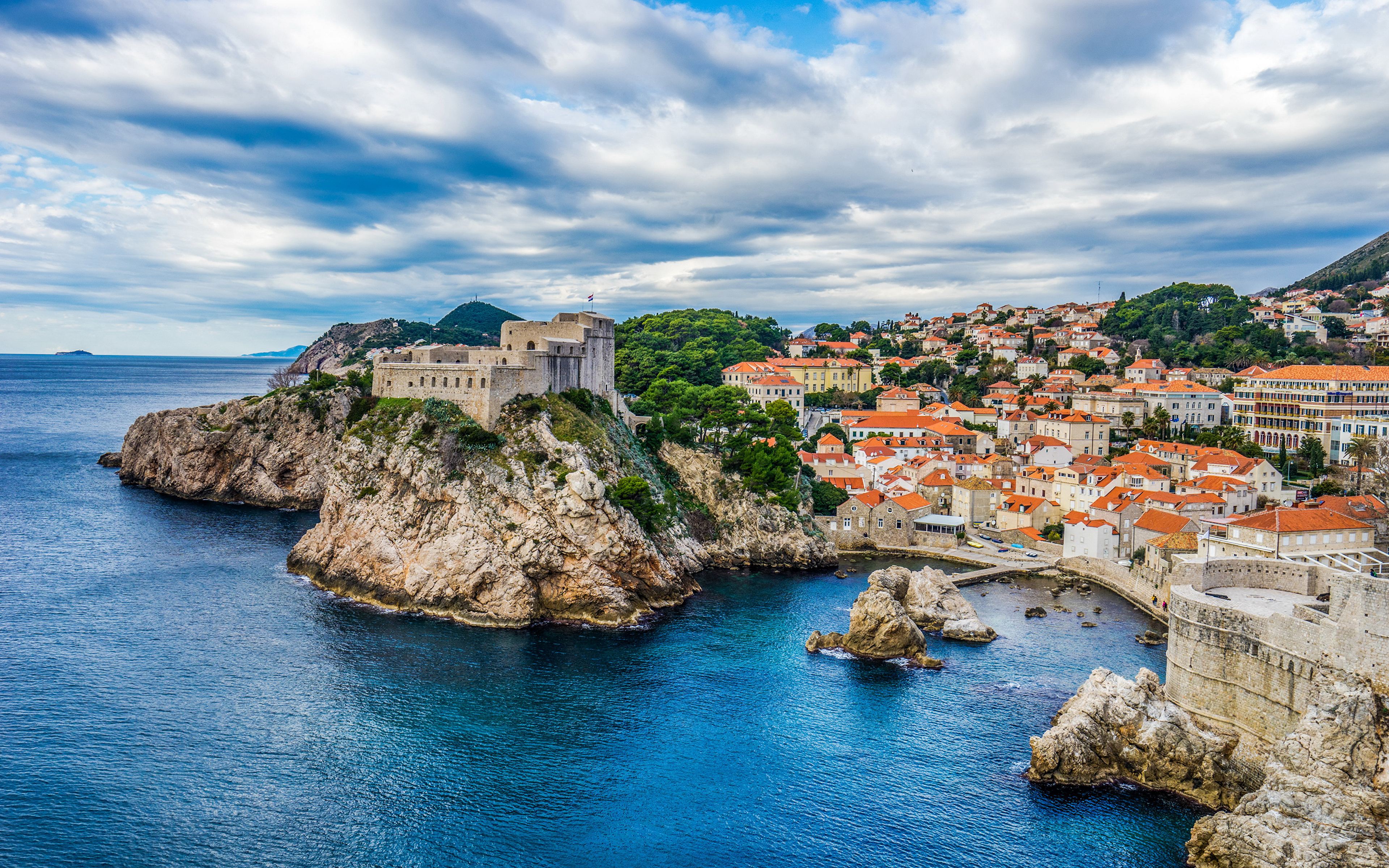 Wallpaper Cities Croatia Castles Dubrovnik Coast Crag