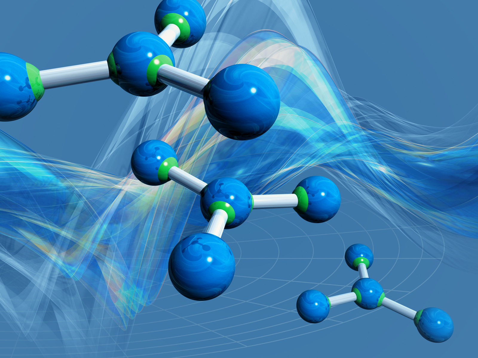 Chemistry Blue Molecule HD Wallpaper