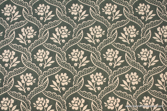 S Vintage Wallpaper Floral With Cream Flower Design