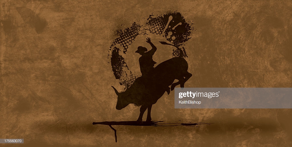 Bull Rider Rodeo Cowboy Background High Res Vector Graphic Getty