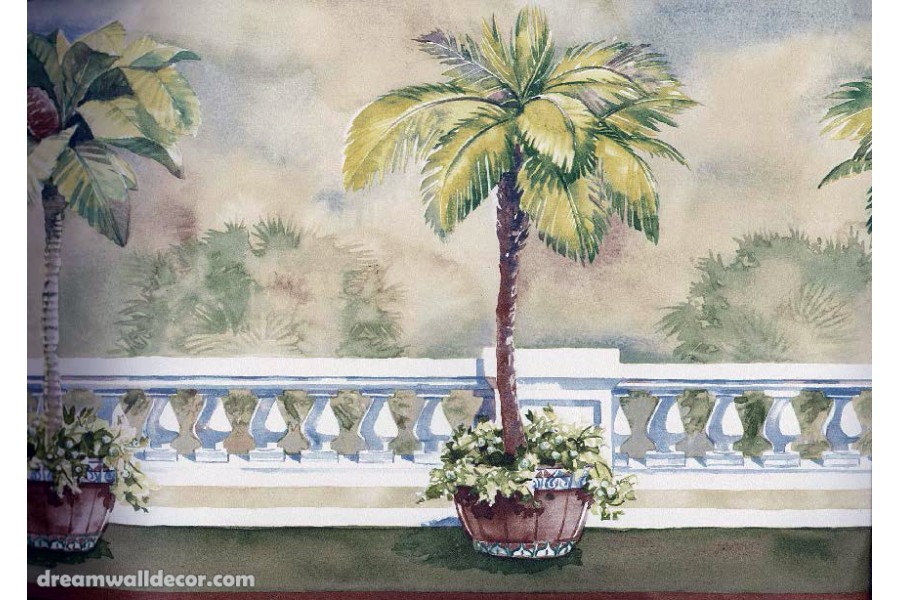 🔥 Free download Palm Tree on Balcony Wallpaper Border [900x600] for