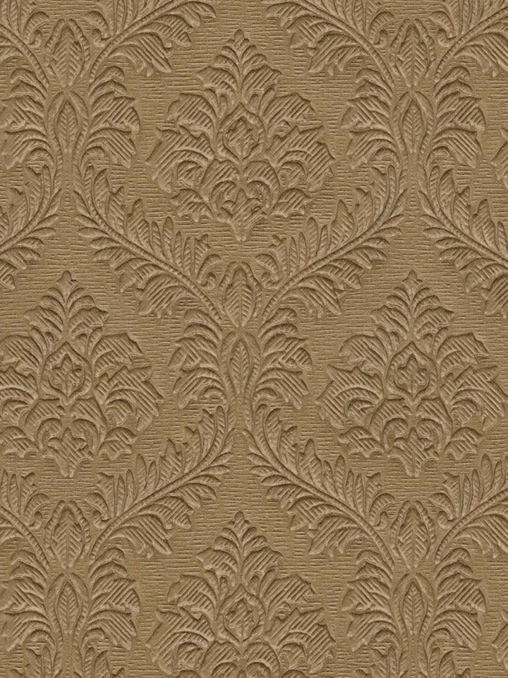 Brown Embossed Trellis Damask Wallpaper Traditional