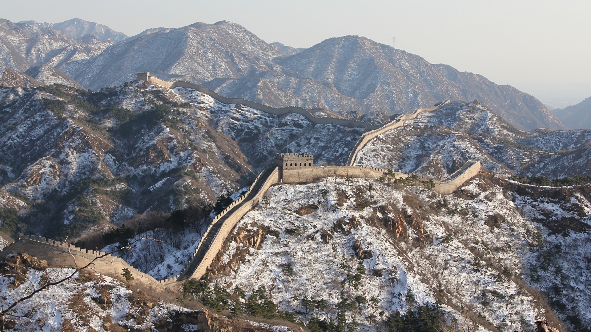 Images China Winter Mountains The Great Wall of China Snow 1920x1080 1920x1080