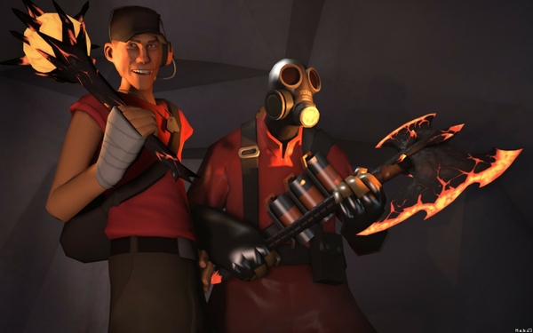 Tf2 Scout Team Fortress Pyro Wallpaper