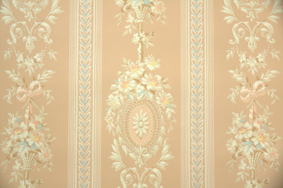 S Vintage Wallpaper Pretty Pink Victorian Stripe And Floral