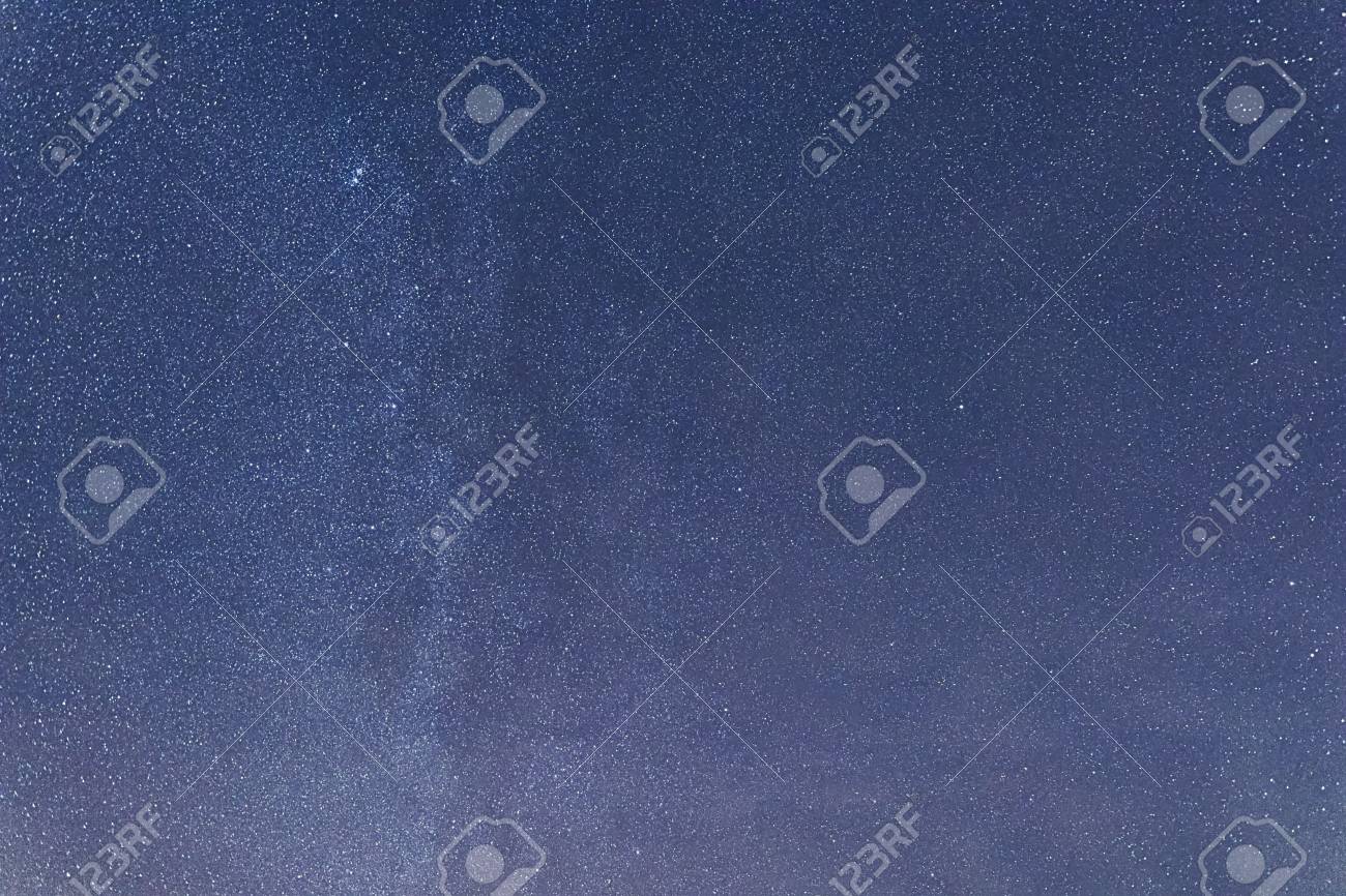 Blue Dark Night Sky With Many Stars Milkyway Cosmos Background