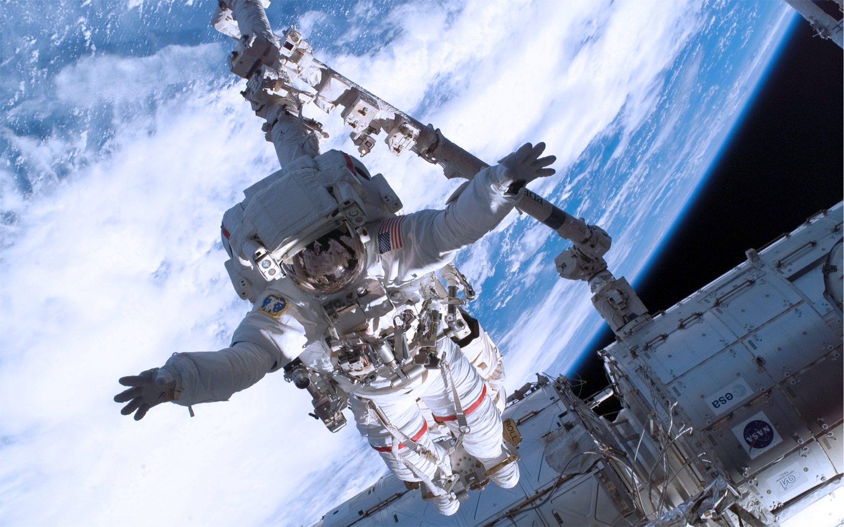 The Iss Sts Eva Wallpaper Nasa Space Widescreen