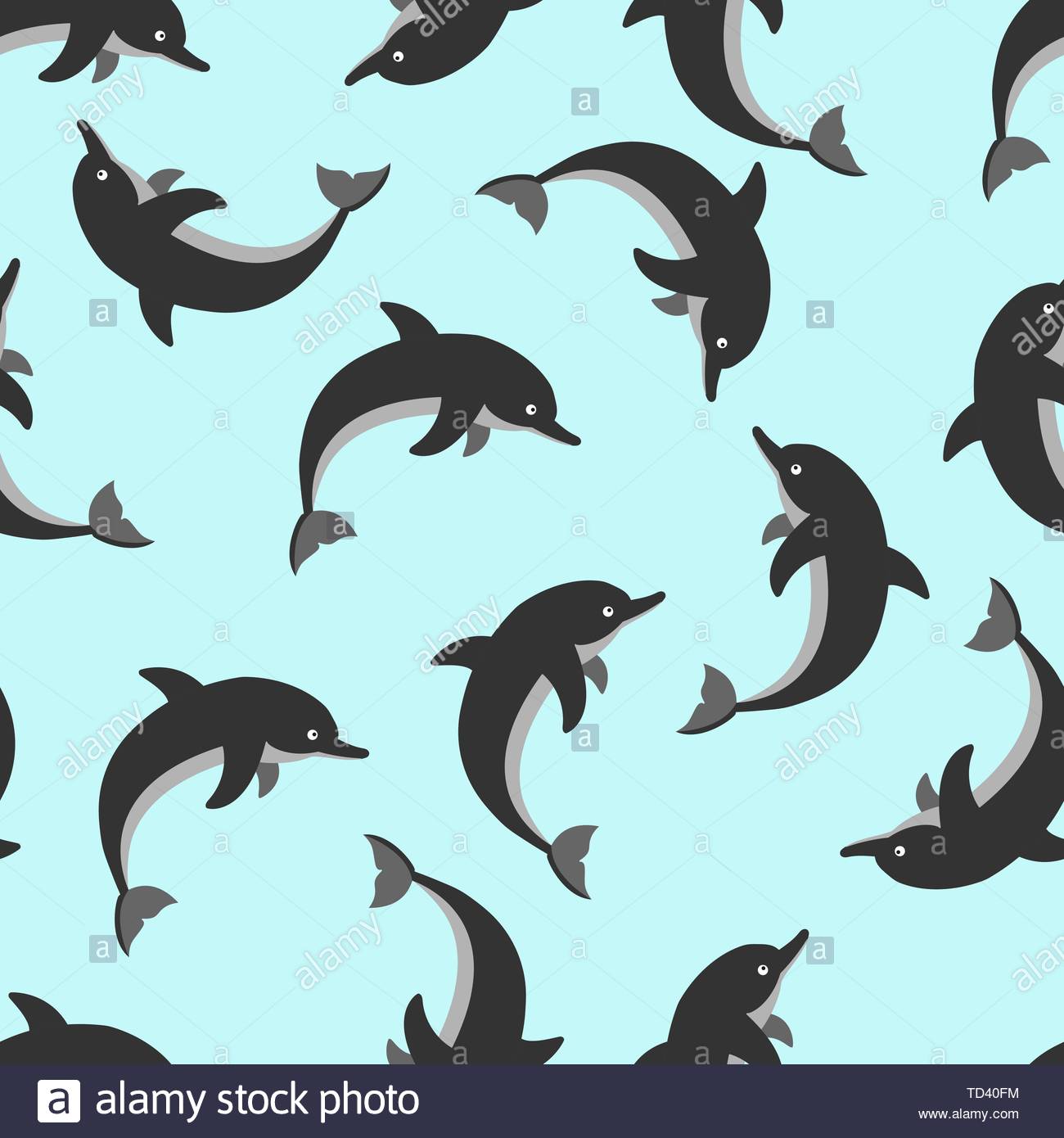 Seamless Pattern With Dolphins Blue Background Ideal For Textiles