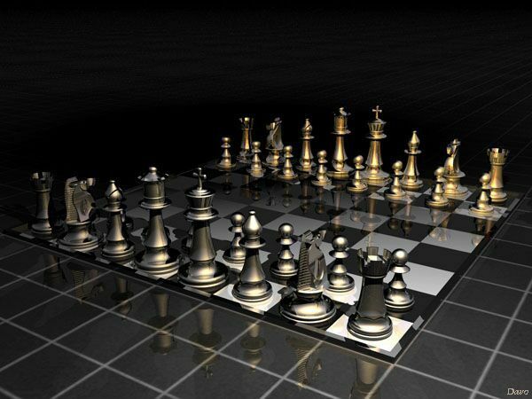 Digital Art Chess Board Objects Wallpaper Image
